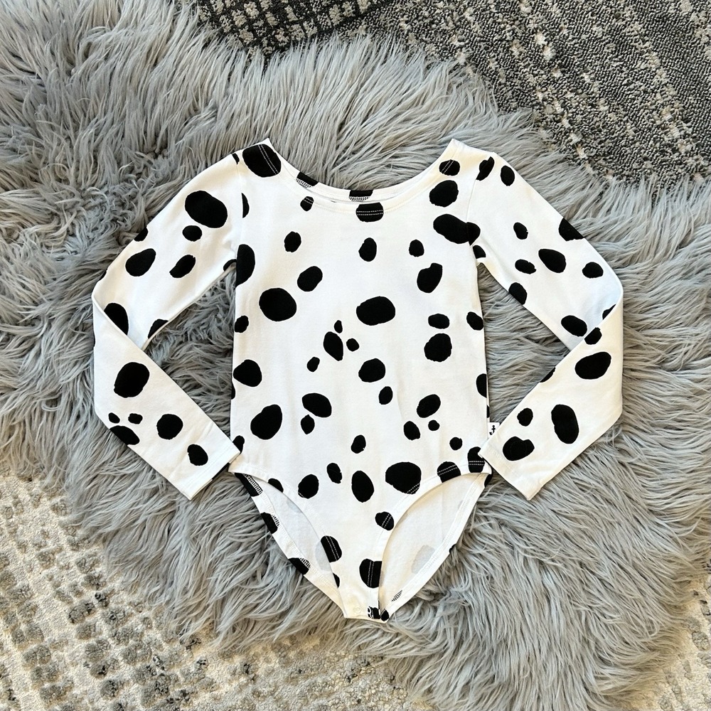 Noe & Zoe Black Drop Black Seal Leotard AOP‎ Size 4Y (MSRP $51)